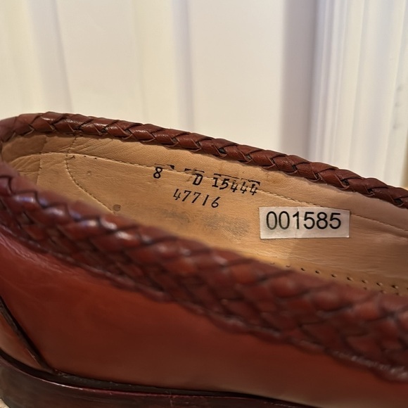 Allen Edmonds Maxfield Braided Tassel Loafers in Two-Tone Brown Leather sz 8 main image 6